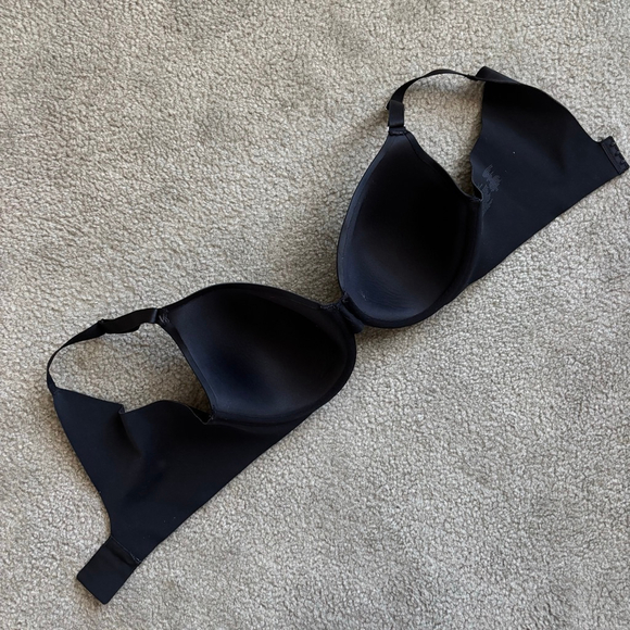 EUC Soma Vanishing Back Full Coverage Bra Underwire Black Satin Padded | 40C - Picture 3 of 6